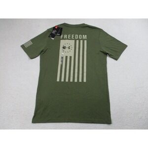 NWT Under Armour Shirt Mens Small Green Freedom Flag HeatGear‎ Loose Graphic Tee